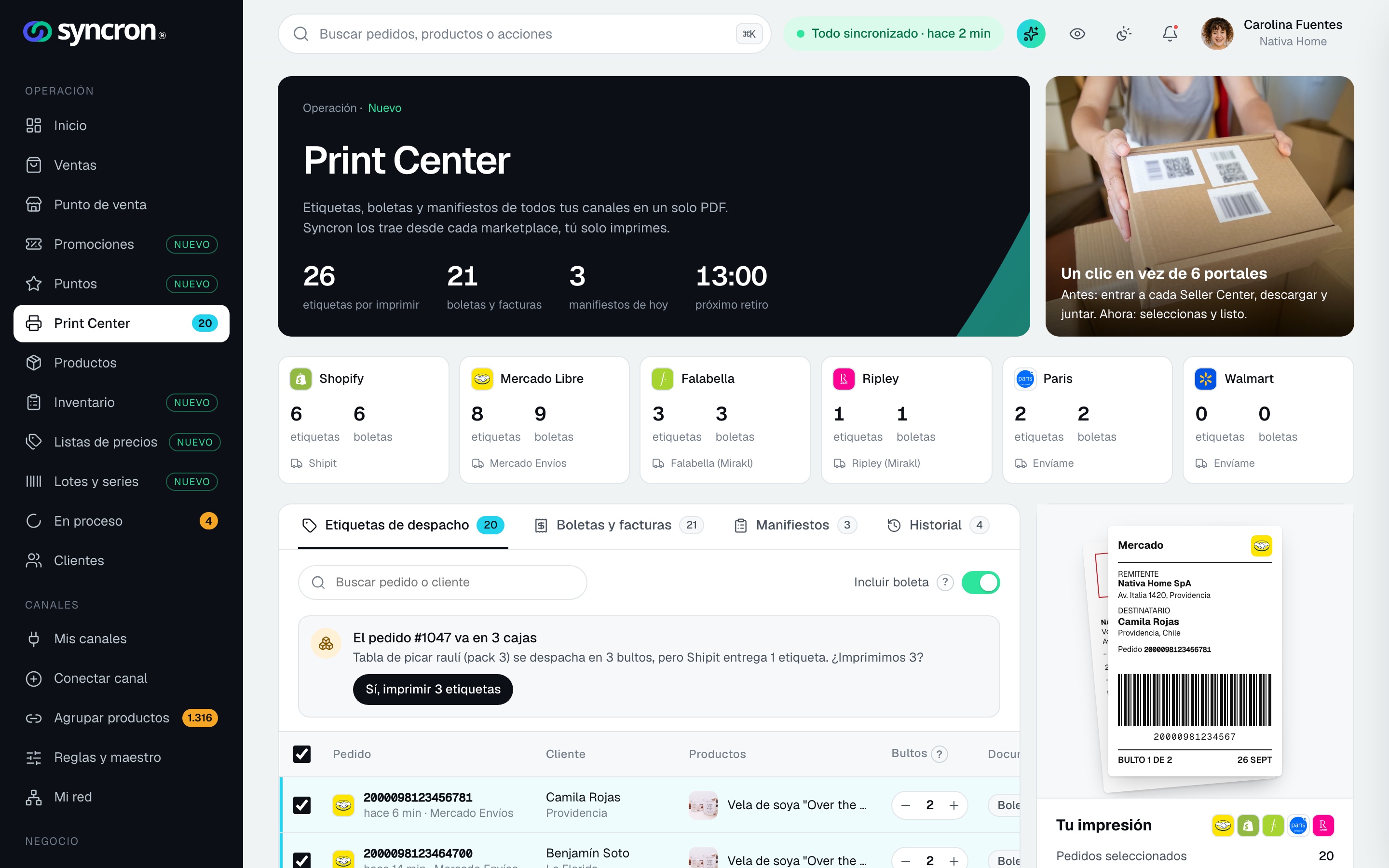 Print Center de Syncron