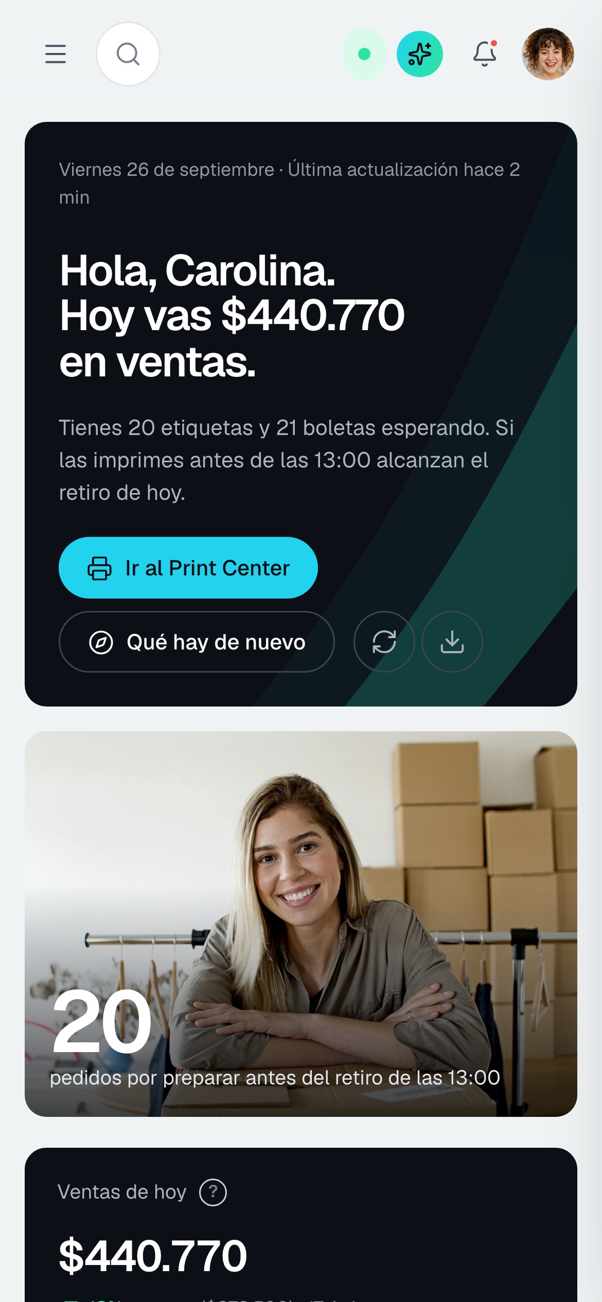 Inicio en el celular